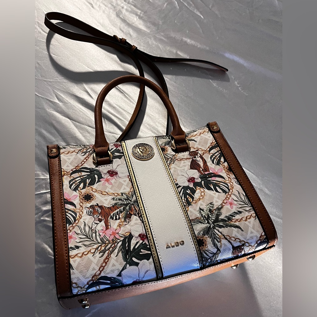 Aldo Printed Bag With Tiger And Floral Design